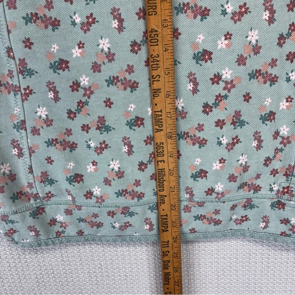 Fat Face The Airlie Sweatshirt Jumper 1/4 Zip Floral Print Blue Cotton Pocket 4 - Picture 9 of 9